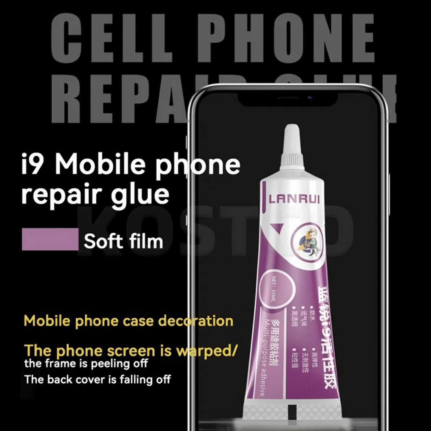 Adhesivo Líquido Lanrui I9, 55ml, Transparente