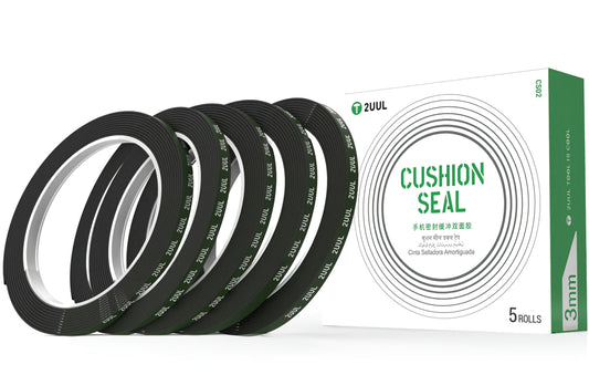 Cinta Adhesiva 2UUL CS01, 3mm, Negra, Set de 5 piezas