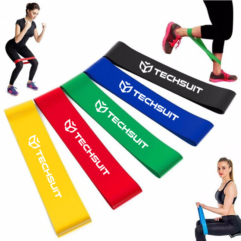 Banda Elástica Fitness Techsuit TS-01, Set de 5 piezas, Multicolor
