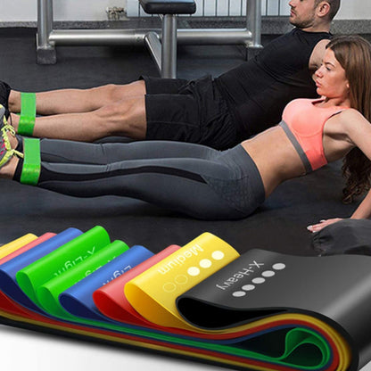 Banda Elástica Fitness Techsuit TS-01, Set de 5 piezas, Multicolor