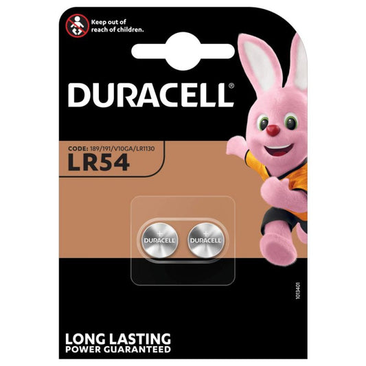 Batería Duracell, LR54, Set de 2 piezas