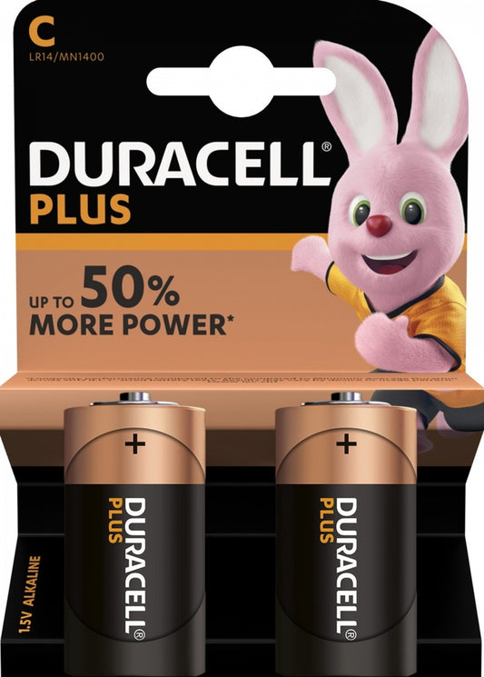 Batería Duracell Plus, LR14, Set de 2 unidades