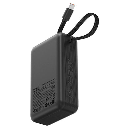 Batería Externa Acefast M21, 20000mAh, 65W, QC + PD, 1 x USB-A - 2 x USB-C, Negra