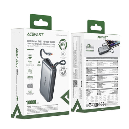 Batería Externa Acefast M32, 10000mAh, 35W, PD, 2 x USB-C, Gris