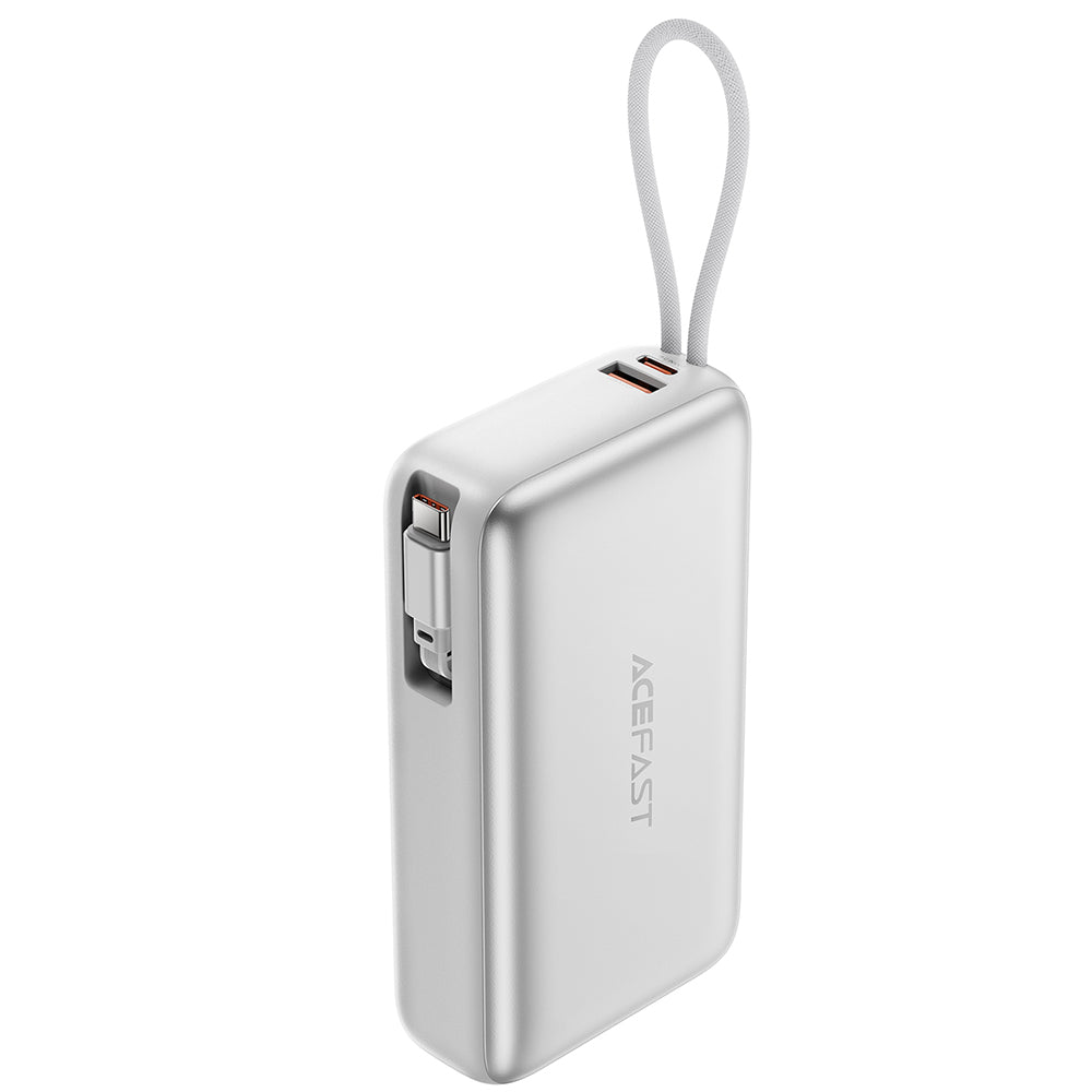 Batería Externa Acefast M34, 20000mAh, 45W, QC + PD, 1 x USB-A - 2 x USB-C, Plateada