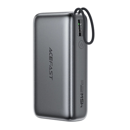 Batería Externa Acefast M34, 20000mAh, 45W, QC + PD, 1 x USB-A - 2 x USB-C, Gris