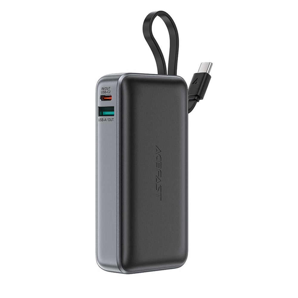 Batería Externa Acefast M7, 10000mAh, 30W, QC + PD, 1 x USB-A - 2 x USB-C, Negra