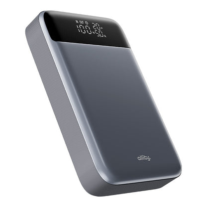 Batería Externa Allity. APB-200 PocketPower, 19200mAh, 130W, QC + PD, 1 x USB-A - 2 x USB-C, Gris