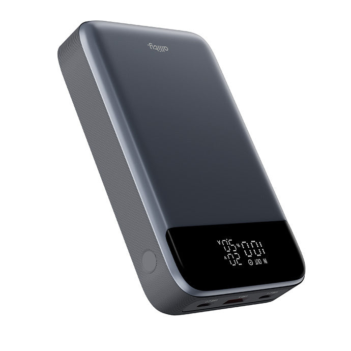 Batería Externa Allity. APB-200 PocketPower, 19200mAh, 130W, QC + PD, 1 x USB-A - 2 x USB-C, Gris