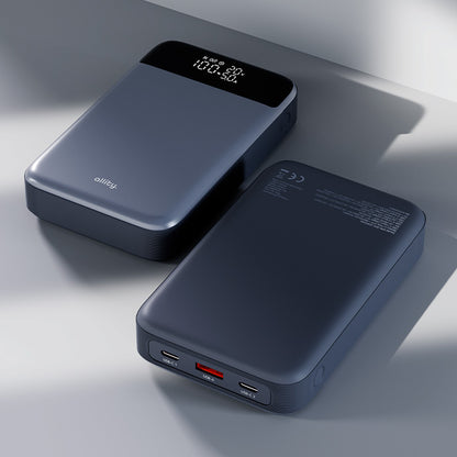 Batería Externa Allity. APB-200 PocketPower, 19200mAh, 130W, QC + PD, 1 x USB-A - 2 x USB-C, Gris