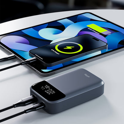 Batería Externa Allity. APB-200 PocketPower, 10000mAh, 33W, QC + PD, 1 x USB-A - 1 x USB-C, Gris