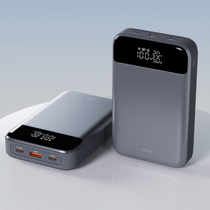 Batería Externa Allity. APB-200 PocketPower, 19200mAh, 130W, QC + PD, 1 x USB-A - 2 x USB-C, Gris