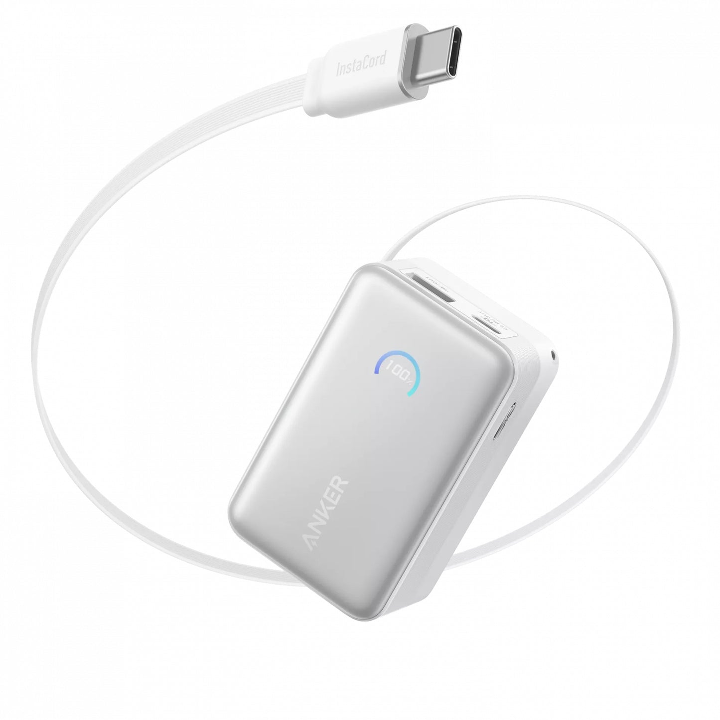 Batería Externa Anker Nano, 10000mAh, 45W, QC + PD, 1 x USB-A - 1 x USB-C, Blanca A1638H21