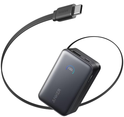 Batería Externa Anker Nano, 10000mAh, 45W, QC + PD, 1 x USB-A - 1 x USB-C, Negra A1638H11
