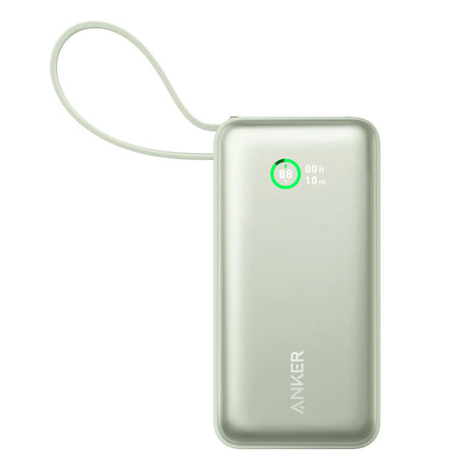 Batería externa Anker Nano, 10000mAh, 30W, QC + PD, 1 x USB-A - 2 x USB-C, Verde A1259G61
