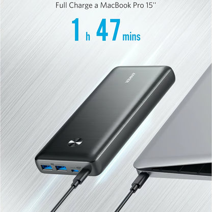 Batería externa Anker PowerCore III Elite, 25600mAh, 87W, QC + PD, 2 x USB-A - 2 x USB-C, Negro A1291H11 