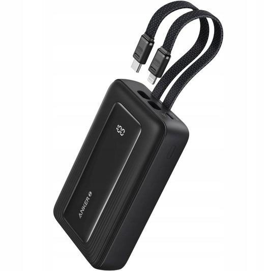 Anker PowerCore External Battery, 10000mAh, 30W, QC + PD, 1 x Lightning - 1 x USB-A - 2 x USB-C, Black A1680G11