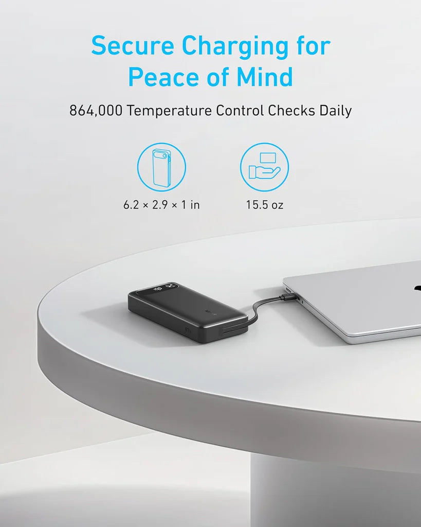 Batería Externa Anker PowerCore, 20000mAh, 87W, QC + PD, 1 x USB-A - 2 x USB-C, Negra, Reacondicionada A1383H11