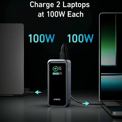 Batería Externa Anker Prime, 20000mAh, 200W, QC + PD, 1 x USB-A - 2 x USB-C, Negra, Reacondicionada A1336011