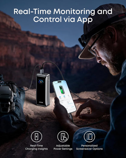 Batería Externa Anker Prime, 26250mAh, 300W, QC + PD, 1 x USB-A - 2 x USB-C, Negra A110AH11