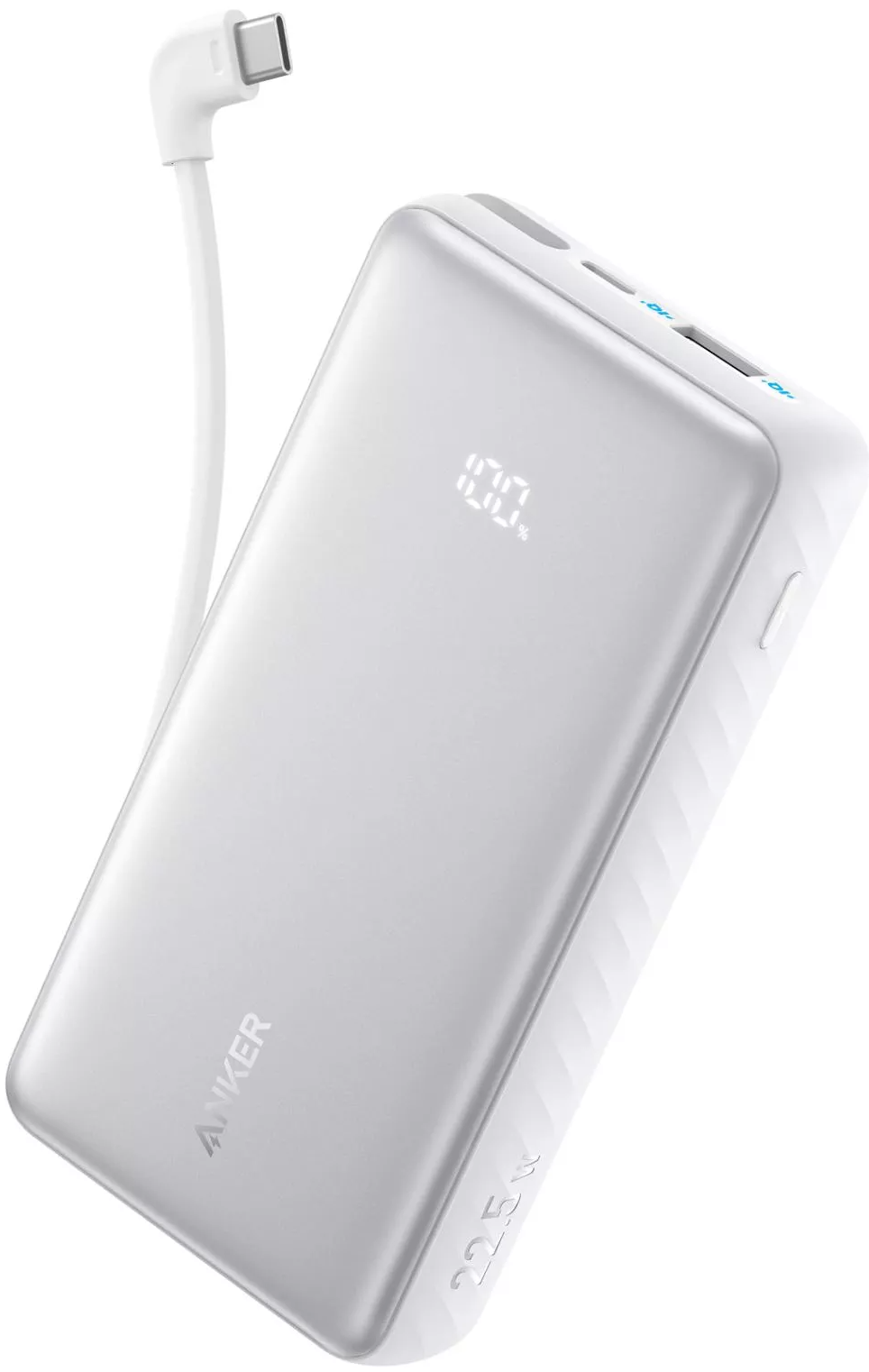 Batería Externa Anker Zolo, 10000mAh, 22.5W, QC + PD, 1 x USB-A - 2 x USB-C, Blanca A110DH21