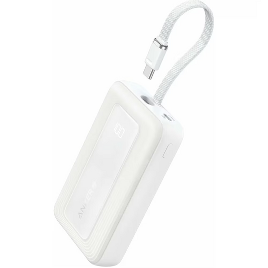 Batería Externa Anker Zolo, 20000mAh, 30W, QC + PD, 1 x USB-A - 2 x USB-C, Blanca A1689H21