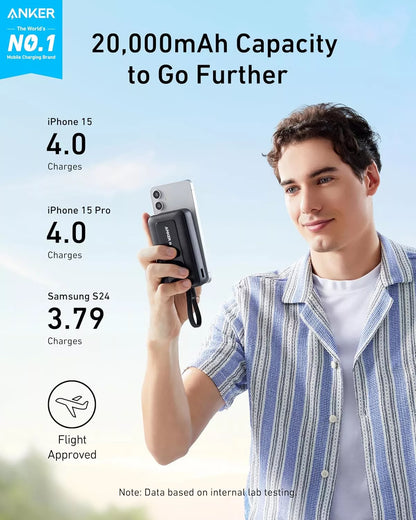 Batería Externa Anker Zolo, 20000mAh, 30W, QC + PD, 1 x USB-A - 2 x USB-C, Negra, Reacondicionada A1689H11