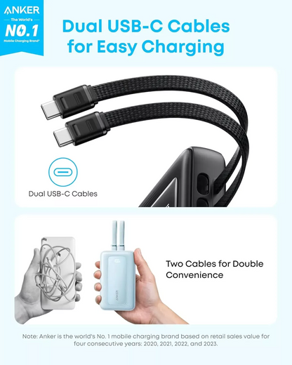 Batería Externa Anker Zolo, 20000mAh, 45W, QC + PD, 1 x USB-A - 3 x USB-C, Negra A1681H12