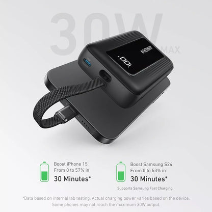 Batería Externa Anker Zolo, 20000mAh, 30W, QC + PD, 1 x USB-A - 2 x USB-C, Negra, Reacondicionada A1689H11