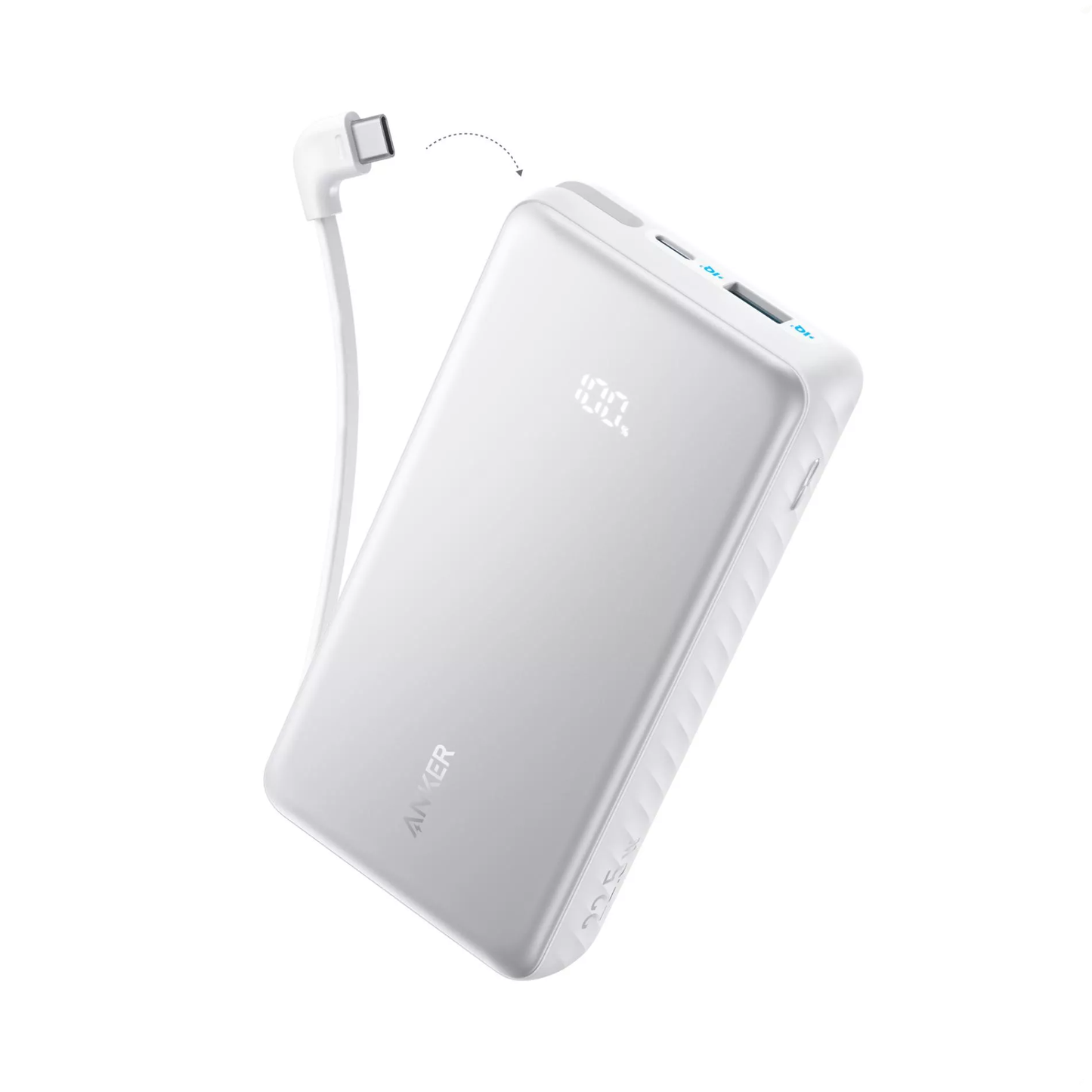 Batería Externa Anker Zolo, 20000mAh, 22.5W, QC + PD, 1 x USB-A - 2 x USB-C, Blanca A110EH21