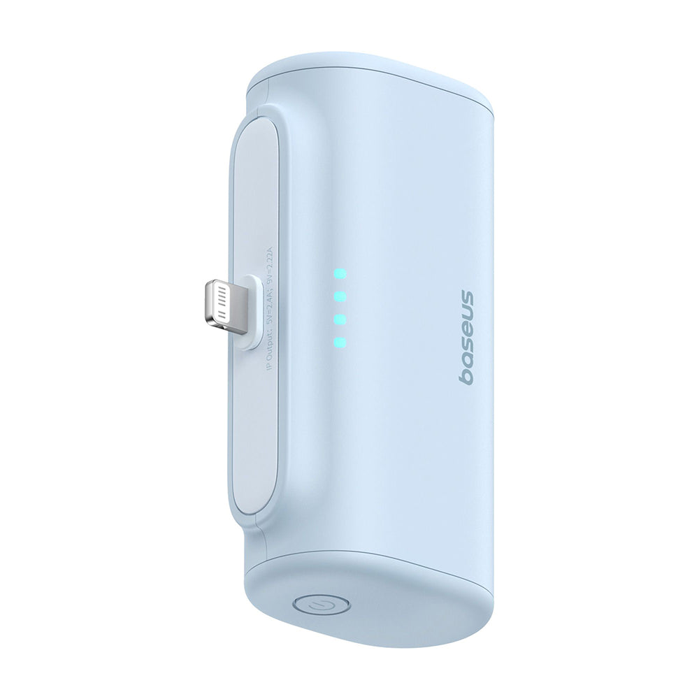 Batería Externa Baseus Compact, 5000mAh, 20W, PD, 1 x Lightning - 1 x USB-C, Azul P10068307313-00