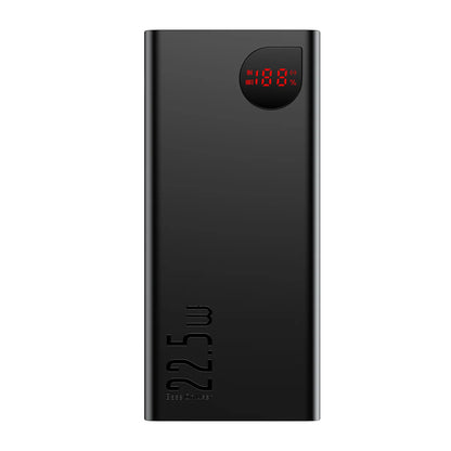 Batería Externa Baseus Adaman, 40000mAh, 22.5W, QC + PD, 1 x USB-C - 3 x USB-A, Negra