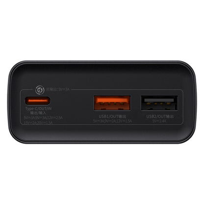 Batería externa Baseus Adaman, 20000mAh, 30W, QC + PD, 1 x USB-C - 2 x USB-A, Negro PPAD030001 PPAD030001 