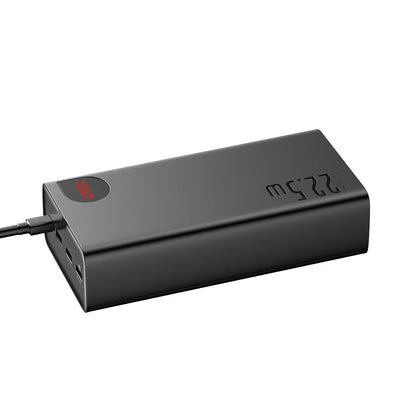 Batería Externa Baseus Adaman, 40000mAh, 22.5W, QC + PD, 1 x USB-C - 3 x USB-A, Negra