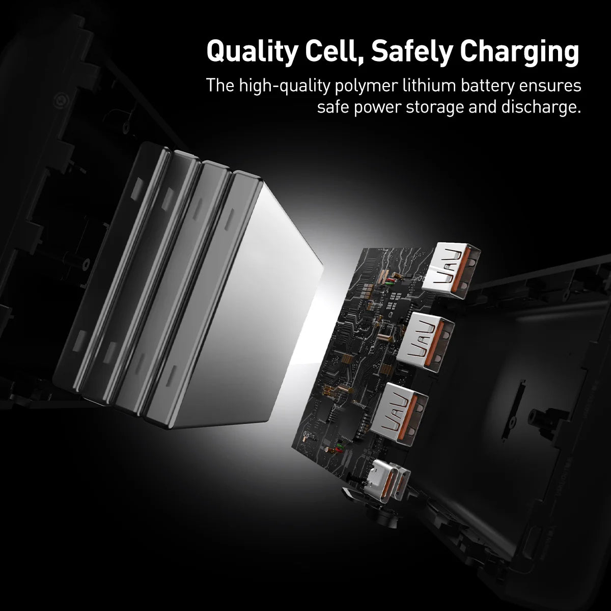 Batería Externa Baseus Adaman, 40000mAh, 22.5W, QC + PD, 1 x USB-C - 3 x USB-A, Negra