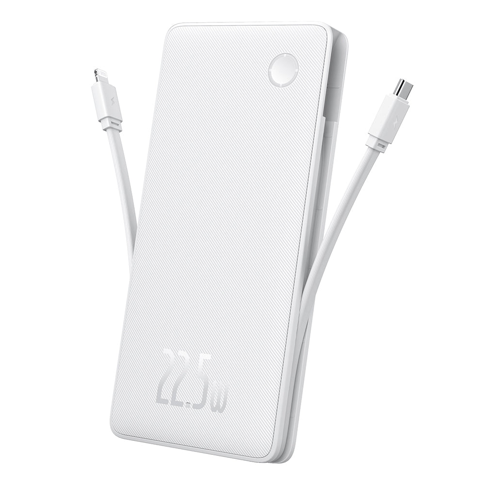 Batería Externa Baseus Airpow Lite, 10000mAh, 22.5W, QC + PD, 1 x Lightning - 1 x USB-A - 2 x USB-C, Blanca P10067501213-00