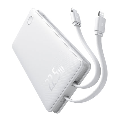 Batería Externa Baseus Airpow Lite, 10000mAh, 22.5W, QC + PD, 1 x Lightning - 1 x USB-A - 2 x USB-C, Blanca P10067501213-00