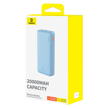 Batería Externa Baseus Airpow, 20000mAh, 20W, QC + PD, 1 x USB-A - 1 x USB-C, Azul P10022804313-00