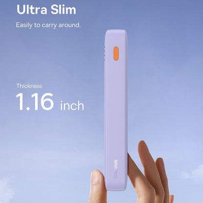 Batería Externa Baseus Airpow, 20000mAh, 20W, QC + PD, 1 x USB-A - 1 x USB-C, Morado P10022804513-00