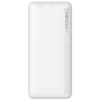 Batería Externa Baseus Airpow, 10000mAh, 20W, QC + PD, 1 x USB-A - 1 x USB-C, Blanca
