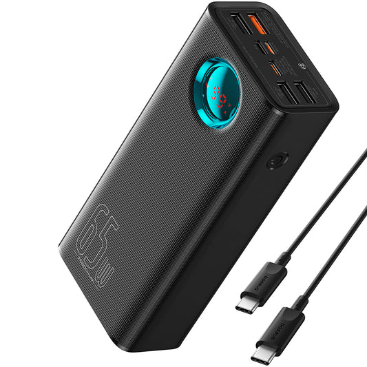 Batería Externa Baseus Amblight con Pantalla Digital, 26800mAh, 65W, QC + PD, 1 x USB-C - 4 x USB-A, Negra P10022402113-00