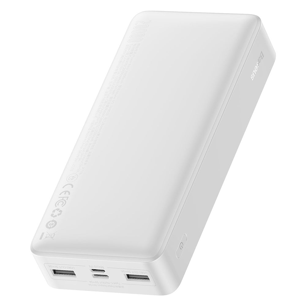 Batería externa Baseus Bipow, 20000mAh, 15W, 1 x USB-C - 2 x USB-A, Blanco PPBD050102 