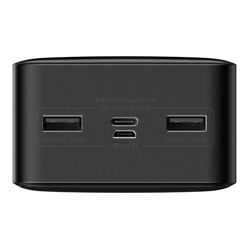 Batería externa Baseus Bipow, 30000mAh, 15W, 1 x USB-C - 2 x USB-A, Negro PPBD05050201 