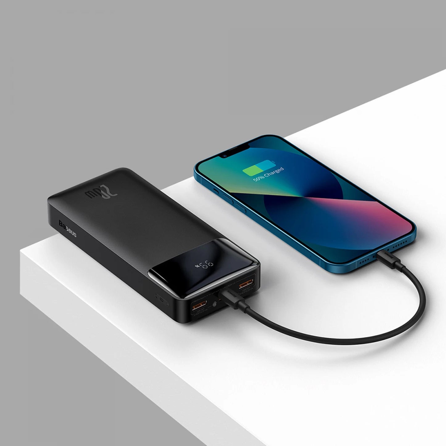 Batería Externa Baseus Bipow, 20000mAh, 20W, QC + PD, 1 x USB-C - 2 x USB-A, Negra PPBD050501