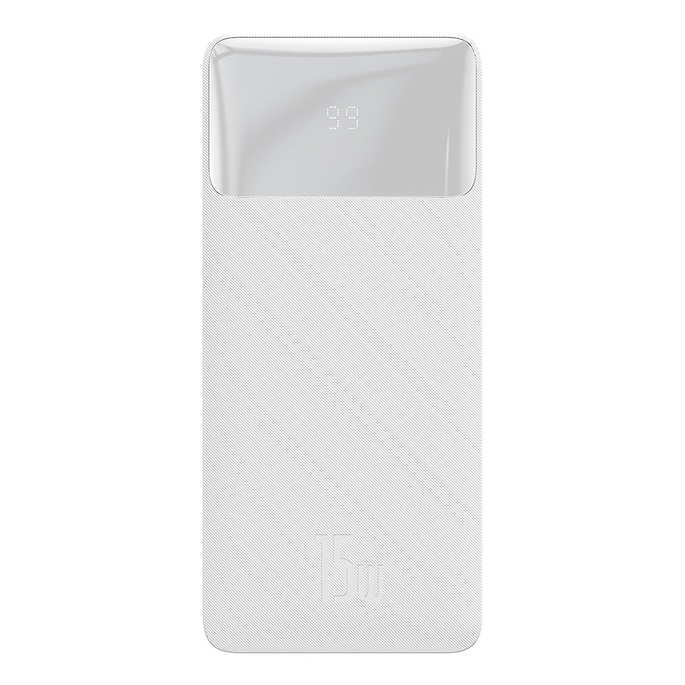 Batería externa Baseus Bipow, 10000mAh, 15W, 1 x USB-C - 2 x USB-A, Blanco PPBD050002 