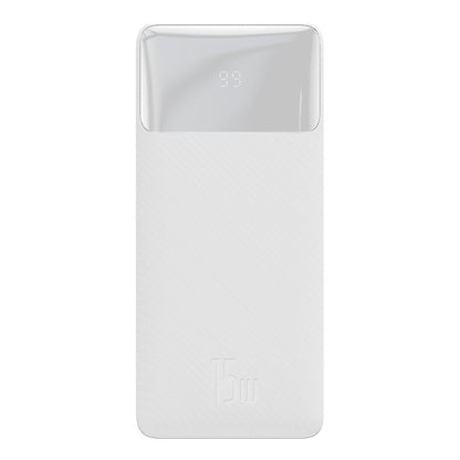 Batería externa Baseus Bipow, 10000mAh, 15W, 1 x USB-C - 2 x USB-A, Blanco PPBD050002 