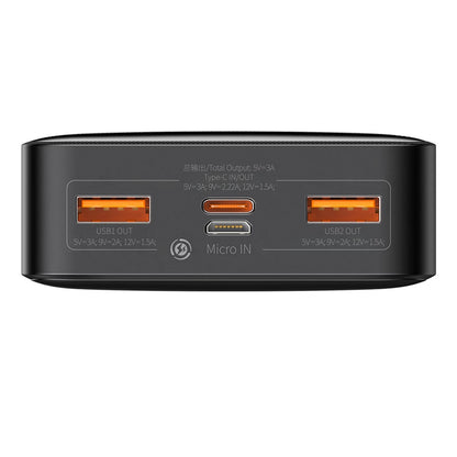 Batería Externa Baseus Bipow, 20000mAh, 20W, QC + PD, 1 x USB-C - 2 x USB-A, Negra PPBD050501