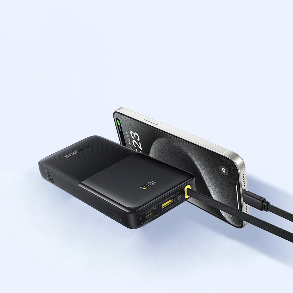 Batería Externa Baseus Bipow 2, 10000mAh, 20W, QC + PD, 1 x USB-A - 2 x USB-C, Negra P10077101113-00