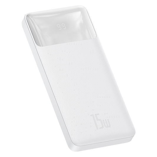 Batería externa Baseus Bipow, 10000mAh, 15W, 1 x USB-C - 2 x USB-A, Blanco PPBD050002 