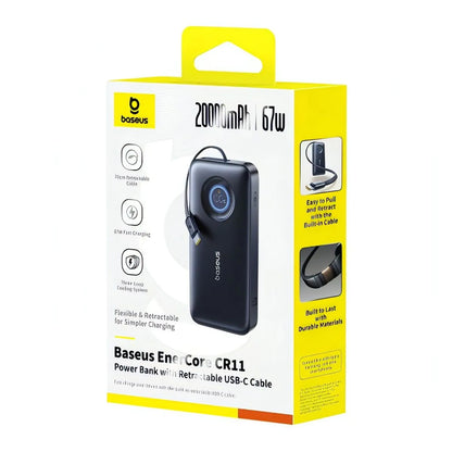 Batería Externa Baseus EnerCore CR11, 20000mAh, 67W, PD, 2 x USB-C, Negra E0027H00
